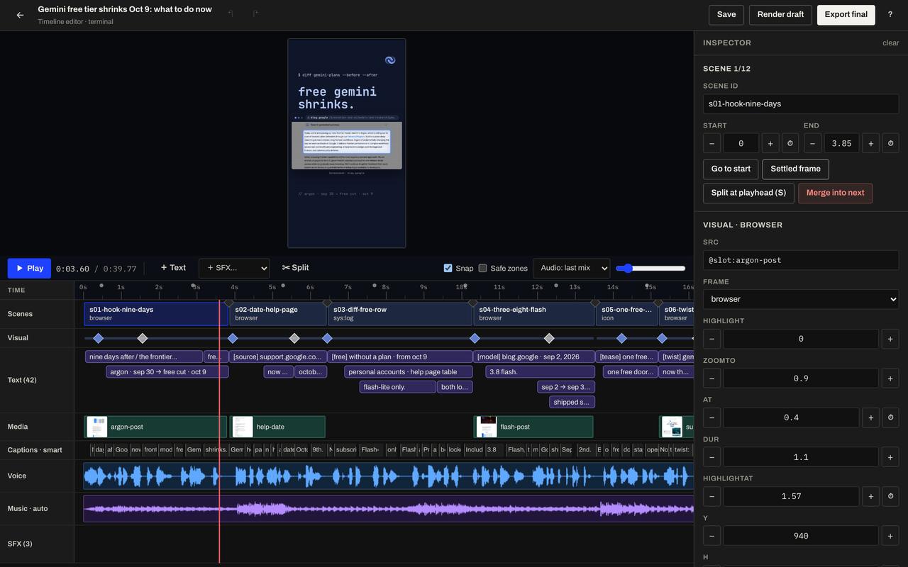 Talk · edit the video by editing the transcript